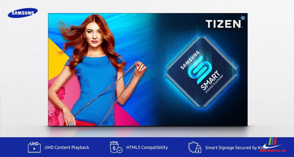 Được tích hợp sẵn hệ điều hành tizen và công nghệ signage-smart 5.0
