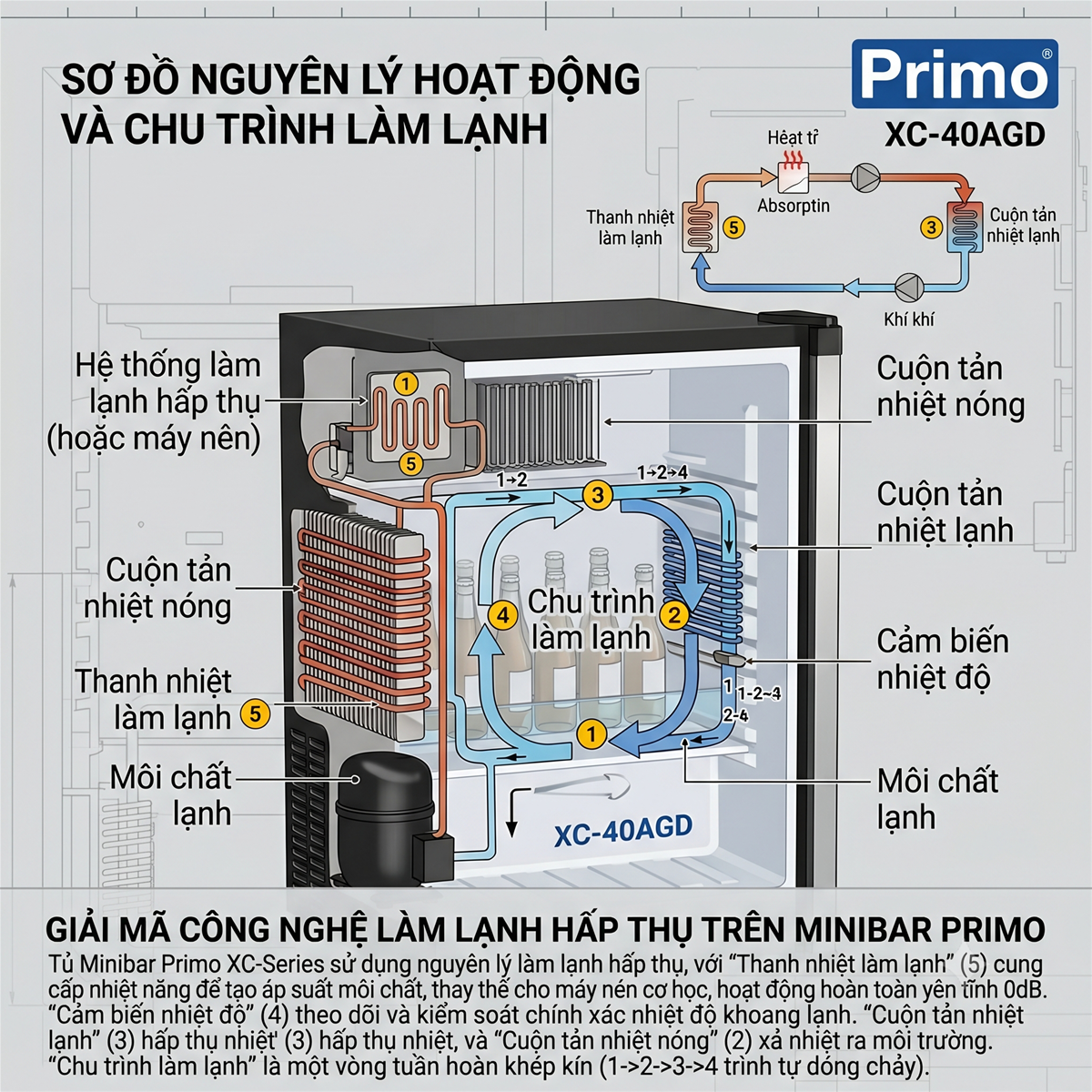 Bí quyết kéo dài tuổi thọ thiết bị: Hướng dẫn bảo trì tủ mát Minibar Primo cho bộ phận kỹ thuật