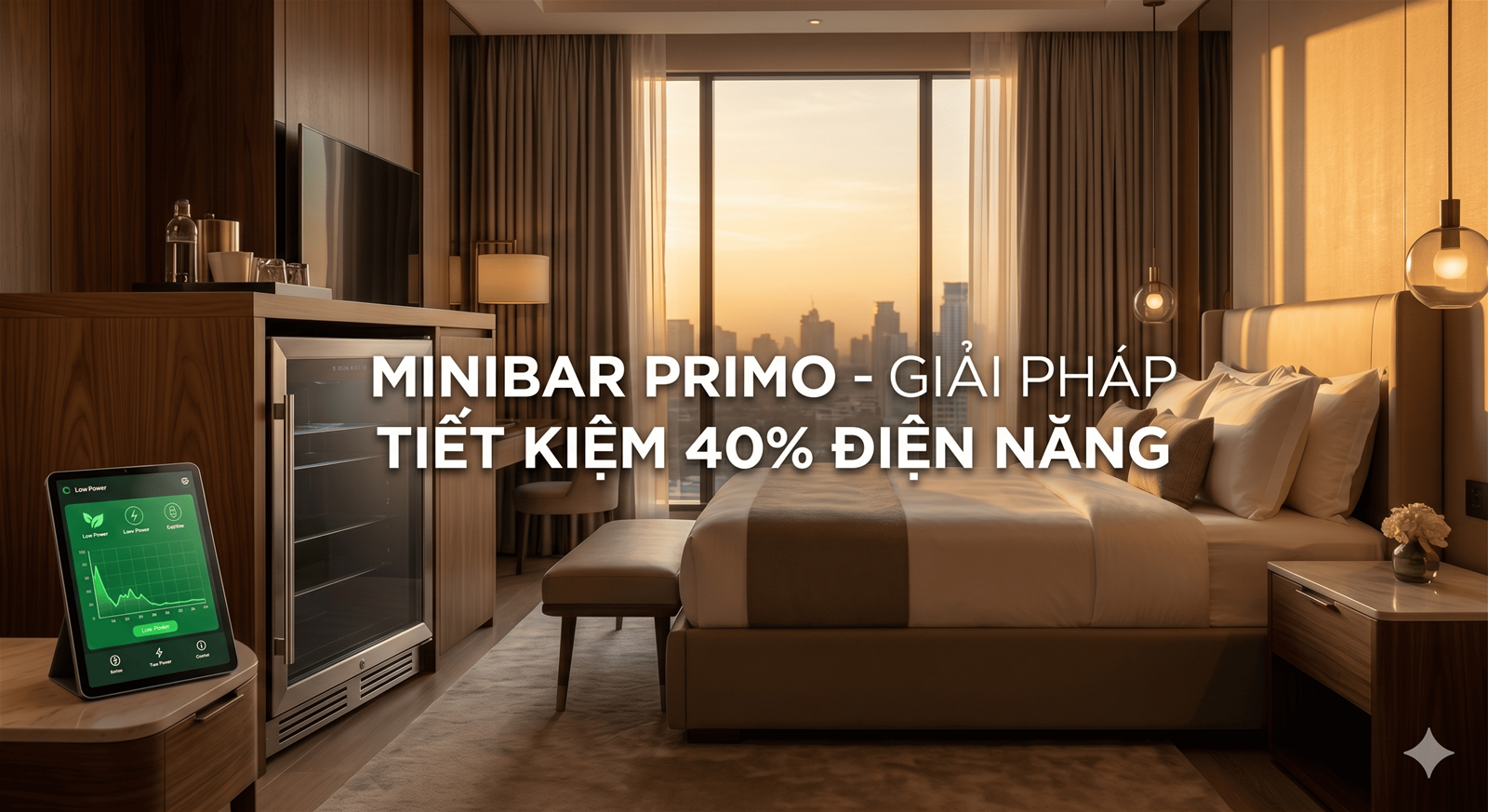 Tối ưu hóa chi phí vận hành khách sạn với tủ mát Minibar Primo tiết kiệm điện